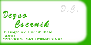 dezso csernik business card